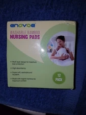 Organic Bamboo Nursing Pads 12 Pack W/ Bonus Laundry Bag By Enovoe-Washable