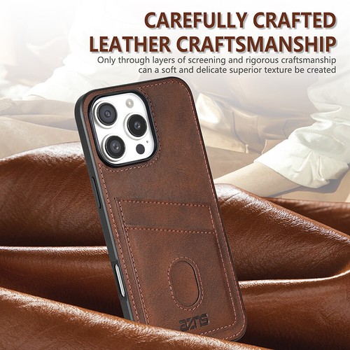 For iPhone 16e 2025/13/15/16 Pro Max Soft Leather Card Wallet Shockproof Case - Picture 3 of 14