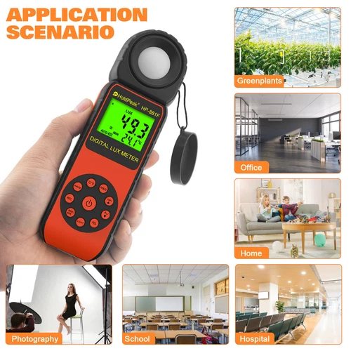 Holdpeak Digital Auto Luxmeter Illuminometer Handheld Light Meter 400,000Lux Tem - Picture 4 of 5