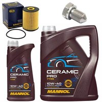 MotoröL Filter Set Mannol 10W-40 6 Liter + Schraube FüR VW Sharan 2.8 VR6 174 PS