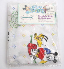 Disney Babies Baby Mickey  Minnie JC Penny Fitted Crib Sheet Vintage 1984 NOS
