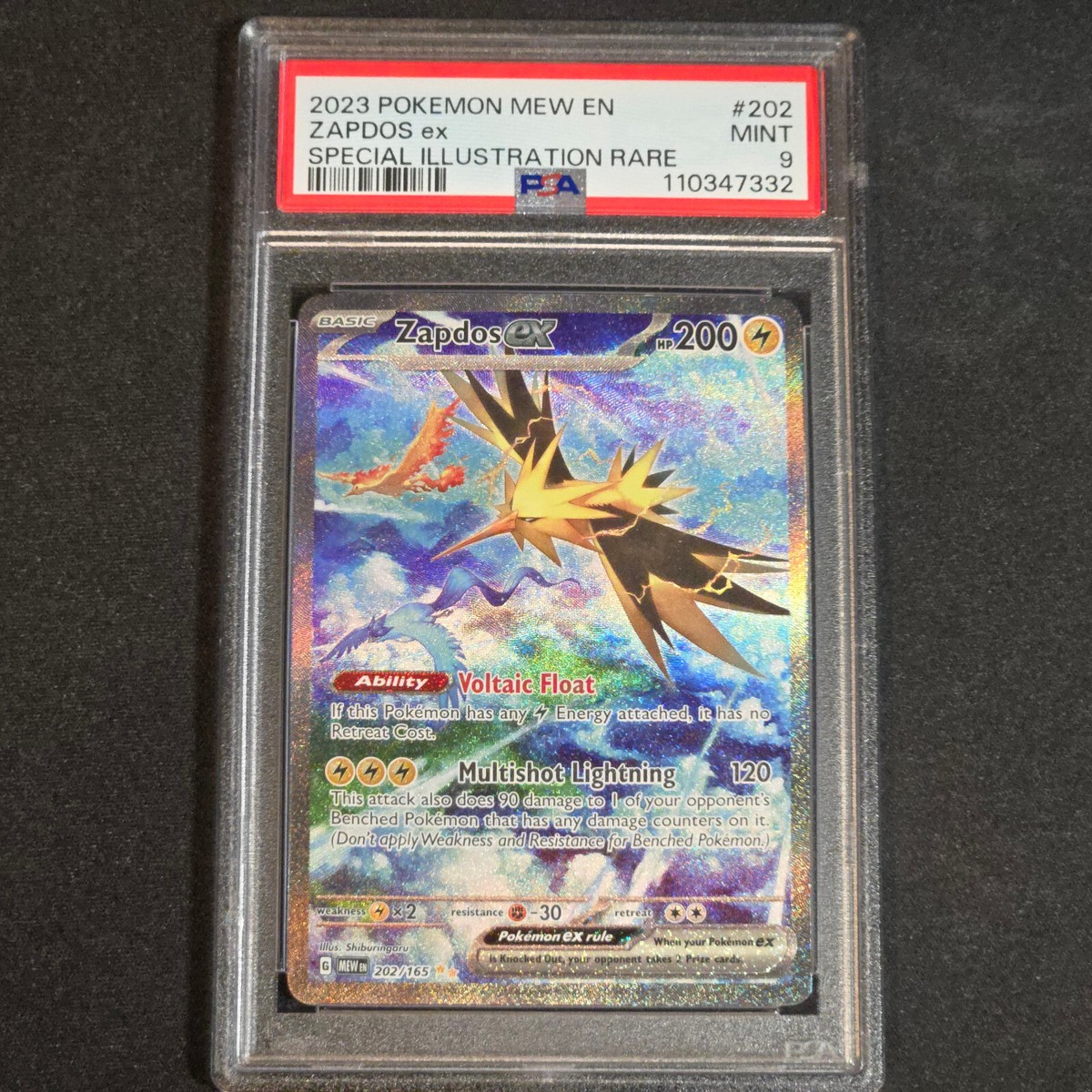 PSA 9 Zapdos ex 202/165 Sv: Scarlet & Violet 151 Holo Special
