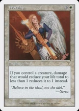 Worship 7th Edition HEAVILY PLD White Rare MAGIC THE GATHERING MTG CARD ABUGames