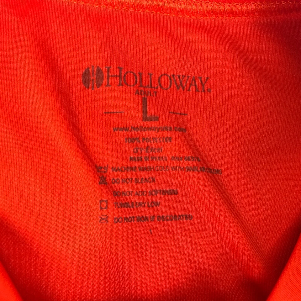 Holloway Streak Men's Short Sleeve 1/2 Button Active Shirt Orange Size L Large  - Image 4 of 4