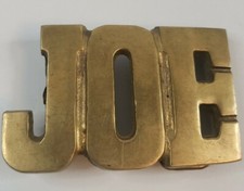 Joe - Brass Belt Buckle Good Vintage Free Shipp