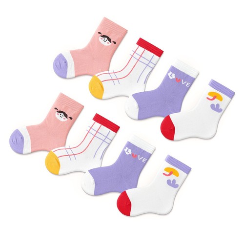 4 Pair Infant Socks Pink Cartoon Girl Cute Cotton Soft Comfortable Ankle Socks - Picture 7 of 24