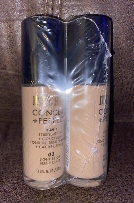 x2 Milani LIGHT BEIGE 03 Conceal + Perfect 2-in-1 Foundation + Concealer 1oz
