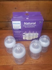 Philips AVENT Natural Baby Bottle 1m with Natural Response Nipple 4 Oz 4 Pk