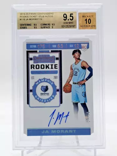 JA MORANT 2019-20 CONTENDERS ROOKIE TICKET AUTO /19 SSP BGS 9.5/10 RC  Q0620