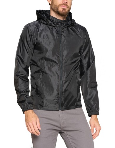 Men's Nylon Lightweight Water Resistant Hooded Windbreaker Jacket - Picture 4 of 16