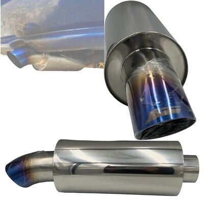 Universal JS JDM Style Dolphin Tip Turndown Drop Muffler Exhaust 3'' 2.5'' DHL EXP
