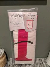 FRONTGATE EVERGREEN HOLLY HOLIDAY MONOGRAM APPLIQUE BANNER FLAG 28" x 44"  $50
