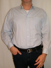 Angelo Litrico long sleeve shirt-light blue with fine woven dots-size L 41/42