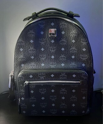 *Brand New* MCM Black Stark Visetos Backpack