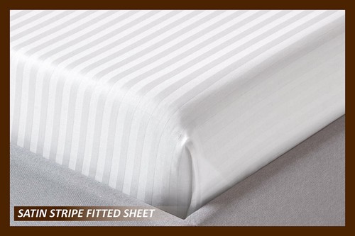 Egyptian Stripe Fitted Sheet 30 Cm Deep Bed Sheets Single Double King Super King - Picture 34 of 125