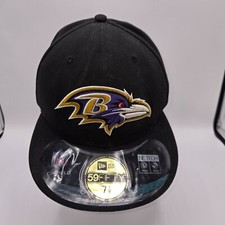New Era 59Fifty Baltimore Ravens NFL Football Mens Black Hat Cap Fitted 7 1/8