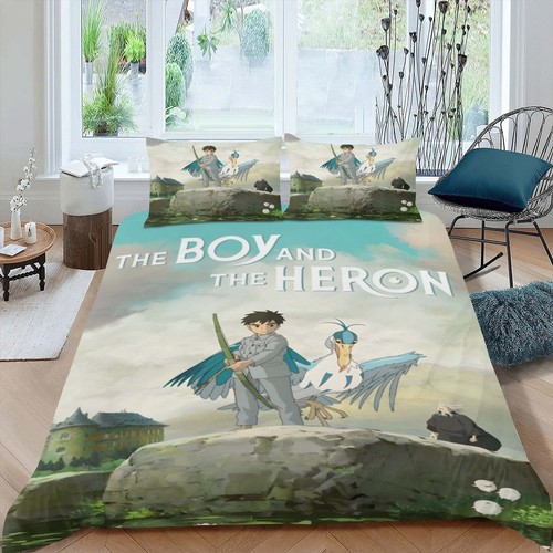 The Boy and the Heron Duvet Cover 3 Piece Bedding Set,Teens Comforter Cover Set - Picture 2 of 6