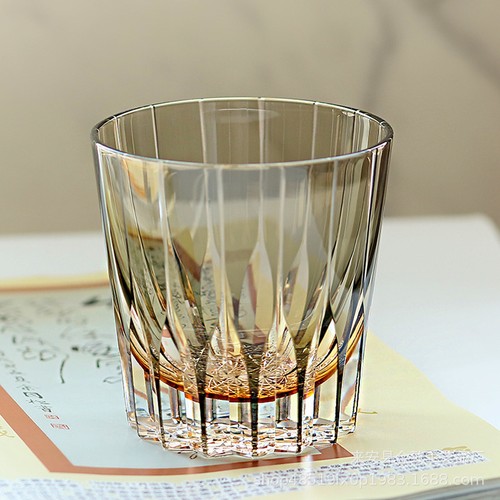 Rock Whiskey Glasses Kiriko Glass Crystal Tumbler Drinkware Amber Black 320ml - Picture 11 of 14