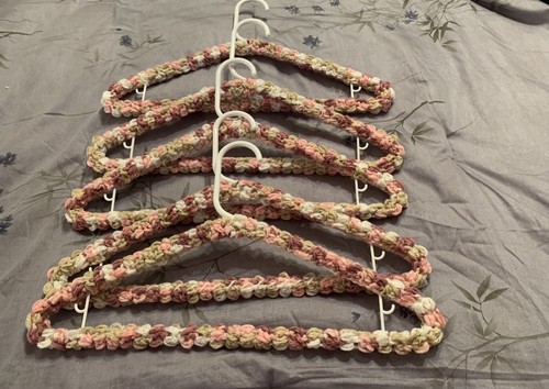 Clothes Hangers Variegated Rosewood New Five Standard Size Crochet - Picture 4 of 12