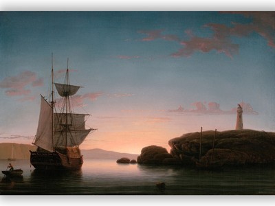 Leuchtturm in Camden von Fitz Henry (1851) Giclée-Leinwanddruck; mehrere Größen