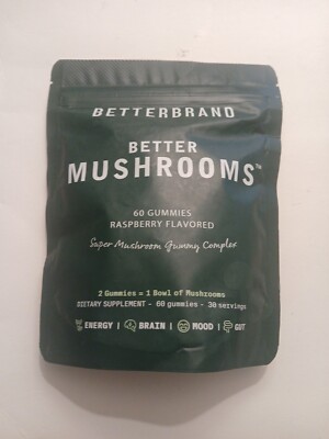 *Betterbrand Better Mushrooms, Raspberry Flavored Exp 09/2025