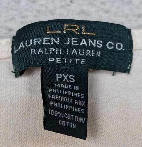 Ralph Lauren LRL Petites Sunset Beach T-shirt donna taglia PXS arancione/grigio - Foto 6 di 13