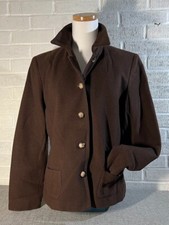 Harve' Bernard Wool Jacket Women's 12 Brown Blazer Pockets Never Worn Excellent