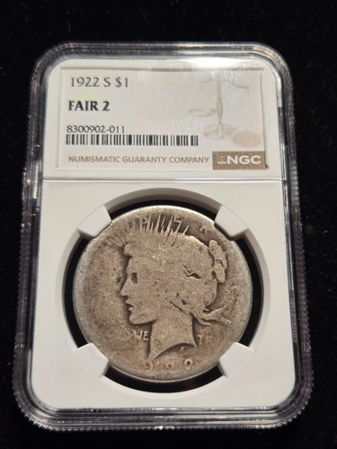 LOWBALL 1922-S Peace Dollar NGC Fair 2 (Z-0835)