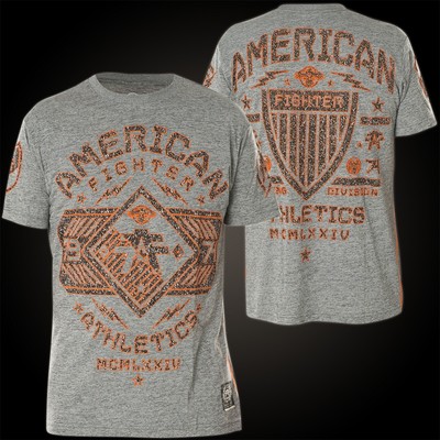 AMERICAN FIGHTER Affliction T-Shirt Hartwick Pattern Grau T-Shirts