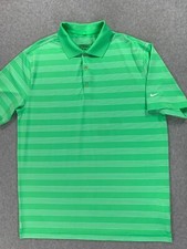 Nike Tour Performance Dri Fit Striped Short Sleeve Golf Polo Shirt Men's Large 