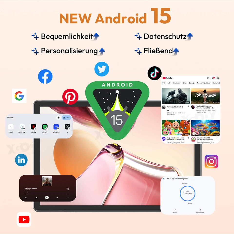 2025 Newests M10S Tablet 12 Zoll Android 14 Tablet 24GB+256GB/2TB Gaming Tablet - Bild 3 von 4