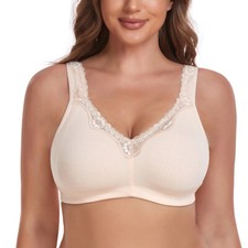    Ladies Plus Size Bra Cotton Rich Full Firm Support Non Wired Non Padded Br