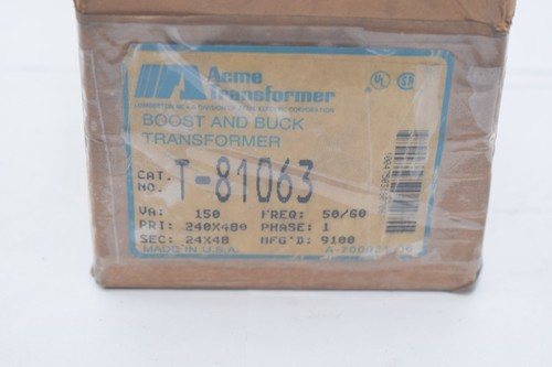 NEW Acme Electric T-81063 General Purpose Transformer 150VA 240x480 1 Phase  - Picture 2 of 2