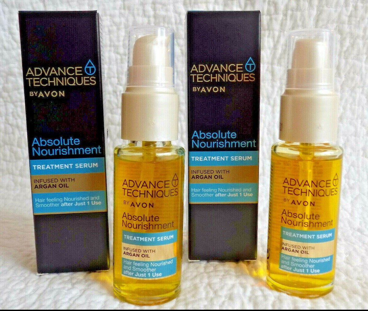 AVON 2 x ADVANCE TECHNIQUES ABSOLUTE NOURISHMENT ARGAN OIL HAIR