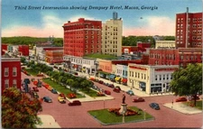 Postcard 1953 Dempsey Hotel Birds Eye Macon Georgia D57