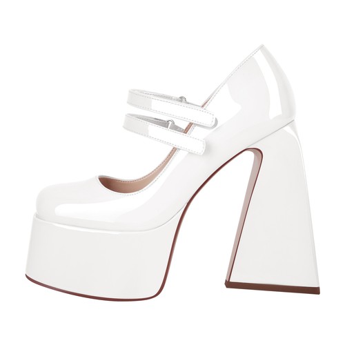 Women's Chunky High Heels Ankle Double Strap Mary Jane Platform Pumps Shoes US6
