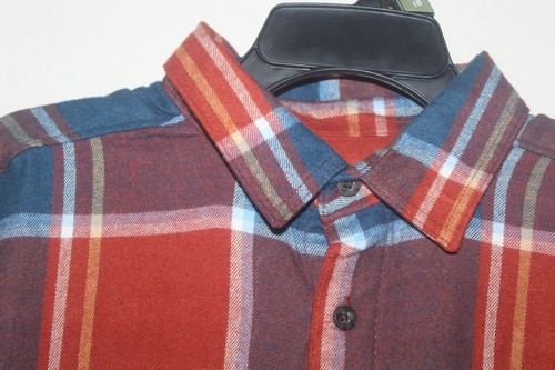 Boys Long Sleeve Plaid Flannel Shirt in Orange Brick Size XL (14-16) - Picture 3 of 6