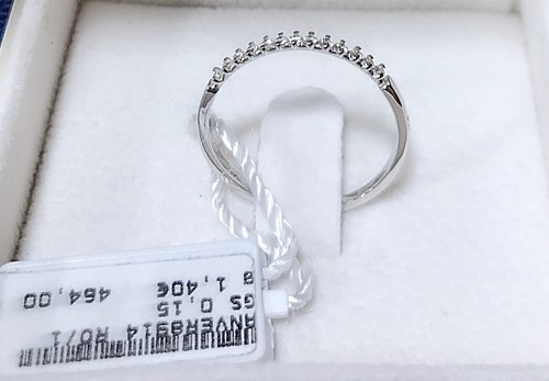 ANELLO VERETTA 18KT DIAMANTI CT 0,15 ANELLO DI FIDANZAMENTO PROMESSA FEDINA - Foto 2 di 3