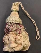 4&1/2" CHAMPAGNE BURGUNDY OLIVE TIED KEY TASSEL LOT OF 2