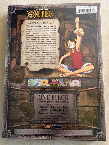 One Piece - Season 2 First Voyage (DVD, 2009, 2-Disc Set, Uncut Unedited) NEW - Imagen 2 de 2