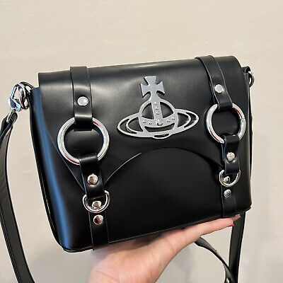 Vivienne Westwood Mini Black Leather Crossbody Satchel Bag Vivienne Westwood Mini Black Leather Crossbody Satchel Bag