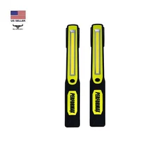 2 Pack 300/150 Lumen Handheld Work Light with Magnet & Hanging Hook AA Battery
