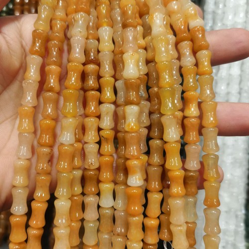 New 6x10MM Natural Bamboo Knot Shaped Beads For DIY Jewelry Making 15.5'' - Picture 8 of 35