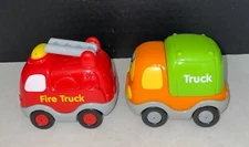 VTech Go Go Smart Wheels Red Fire Truck & Orange & Green Truck