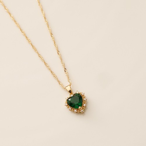 Womens Swarovski Elements Heart Stone Pendant Necklace Chain Gold Plated Women - Picture 6 of 9