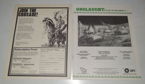 De colección 1987 TSR SPI Onslaught D-Day to Rhine Segunda Guerra Mundial Juego de Guerra 3021 Sin perforar Casi Nuevo - Imagen 4 de 12