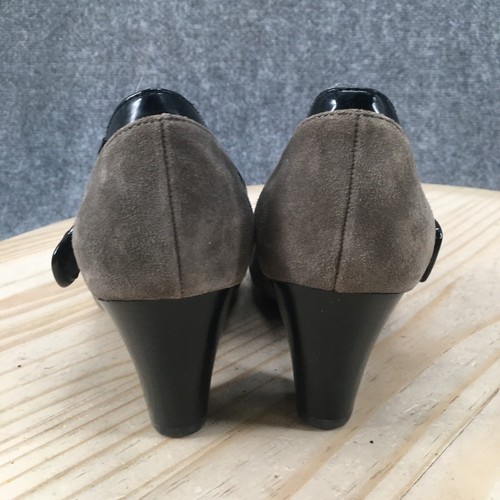Naturalizer Heels Womens 8.5 Julius Dress Mary Jane Pumps Gray Suede Leather - Picture 7 of 13