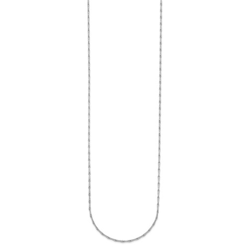 14K White Gold Rhodium-plated Polished 1.2mm Fancy Link Chain Necklace 16" - Picture 2 of 6