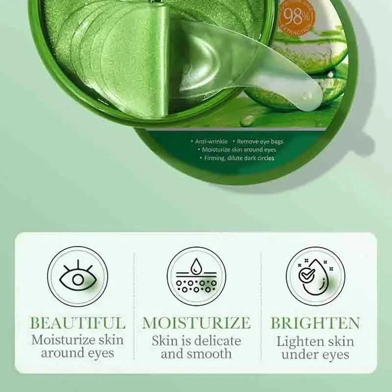 60 Pcs Under Eye Pads Aloe Vera Collagen Mask Hydrating Anti Aging Wrinkles - Image 3 of 4
