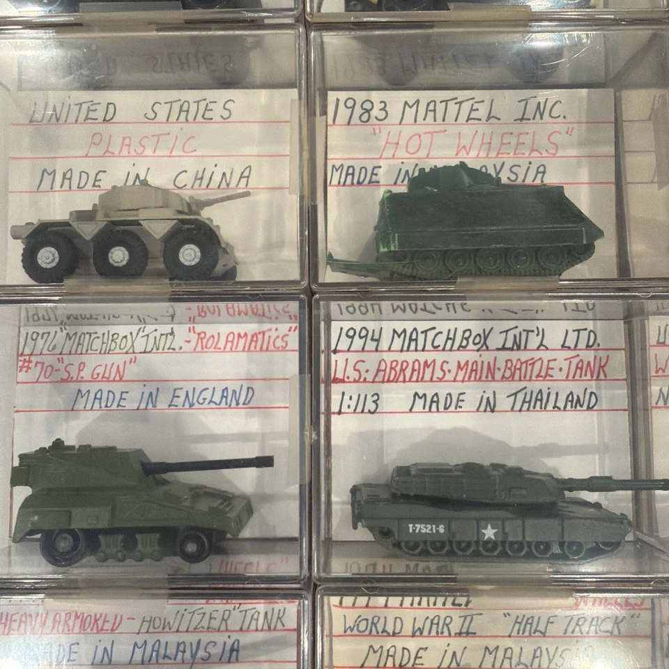 Matchbox-hot wheels- Weasel Tank HumV Jeep Lot Of 24 Individual Plastic Cases - Image 3 of 4